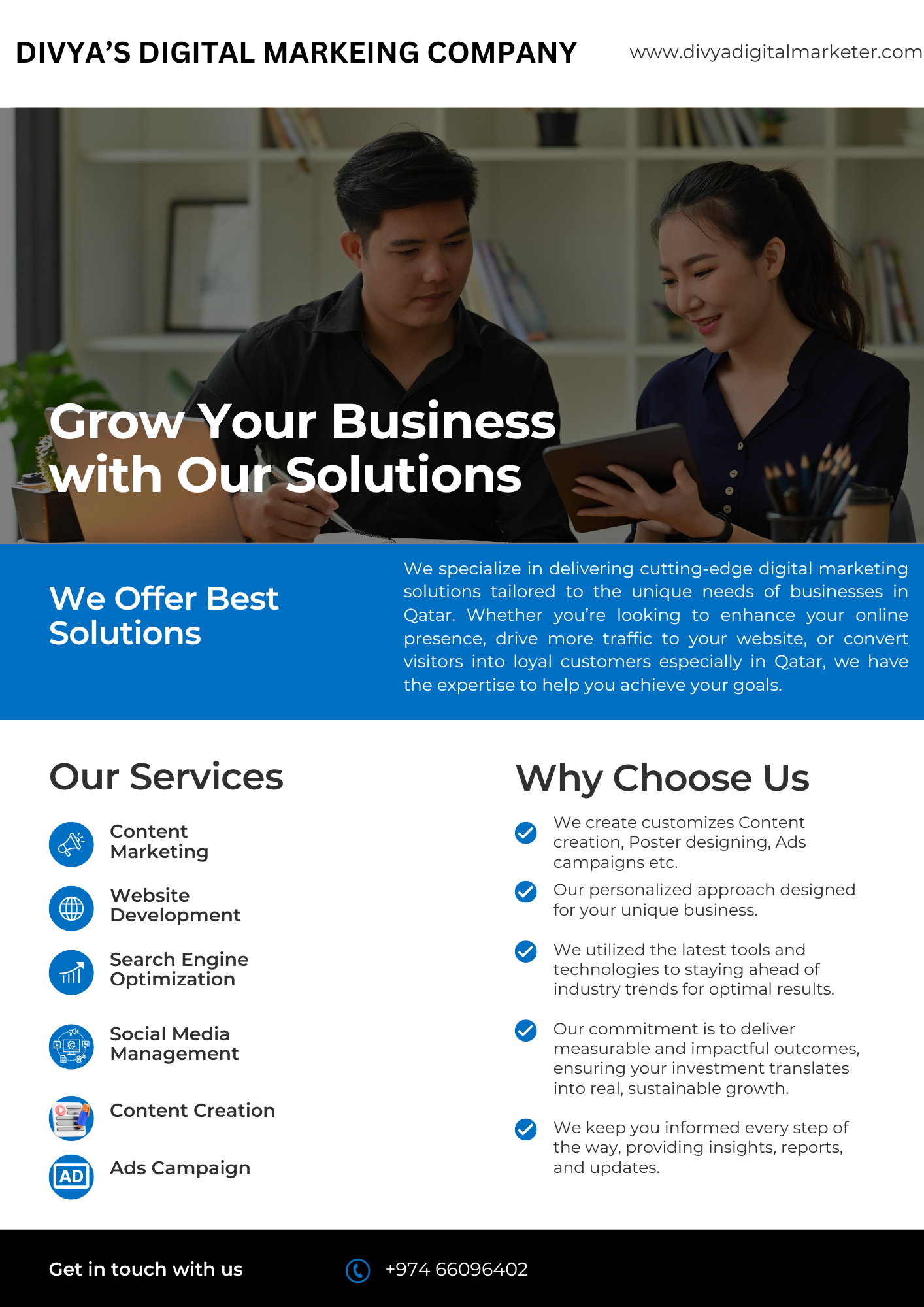 Blue and White Modern Business Company Flyer (1)